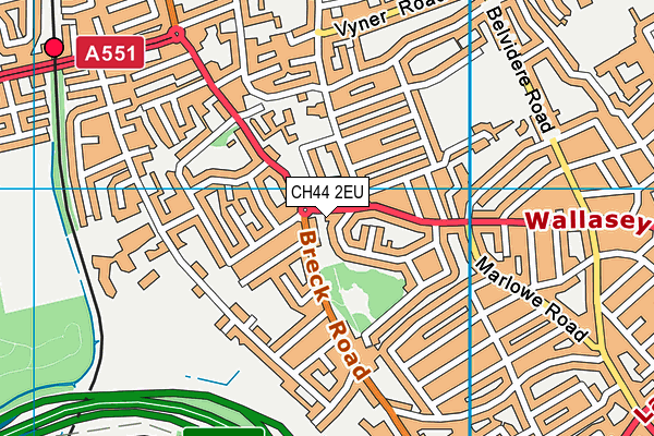 CH44 2EU map - OS VectorMap District (Ordnance Survey)