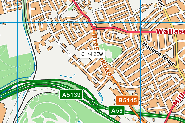 CH44 2EW map - OS VectorMap District (Ordnance Survey)