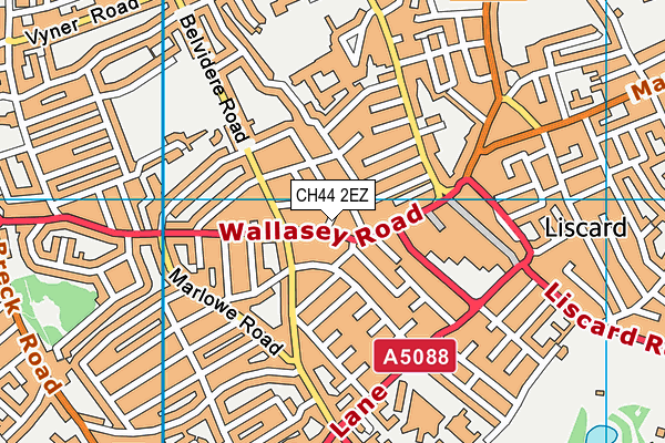 CH44 2EZ map - OS VectorMap District (Ordnance Survey)