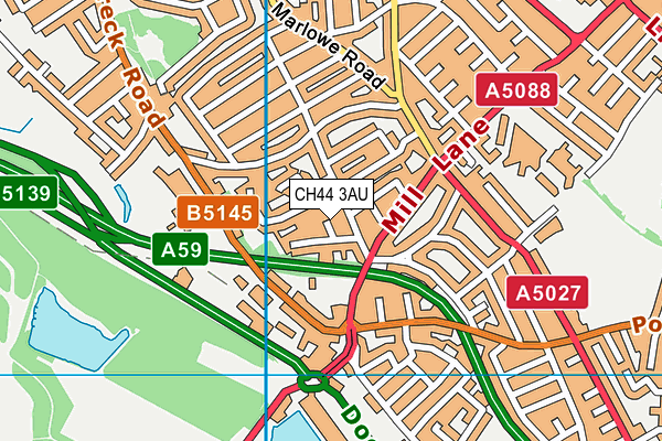 CH44 3AU map - OS VectorMap District (Ordnance Survey)