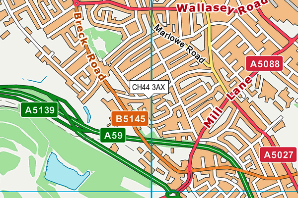 CH44 3AX map - OS VectorMap District (Ordnance Survey)