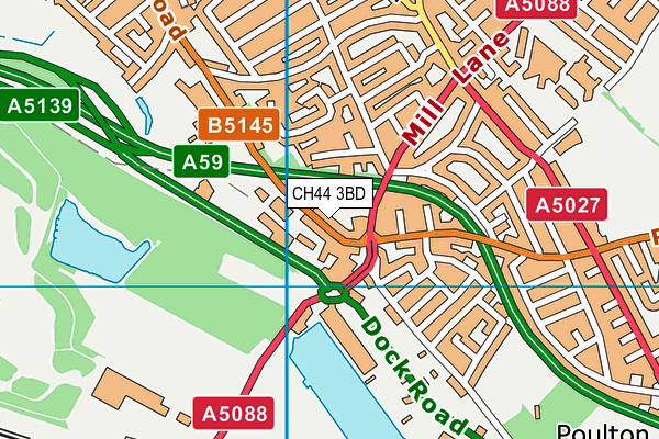 CH44 3BD map - OS VectorMap District (Ordnance Survey)