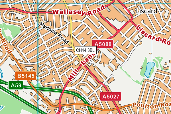 CH44 3BL map - OS VectorMap District (Ordnance Survey)