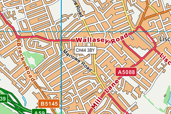 CH44 3BY map - OS VectorMap District (Ordnance Survey)