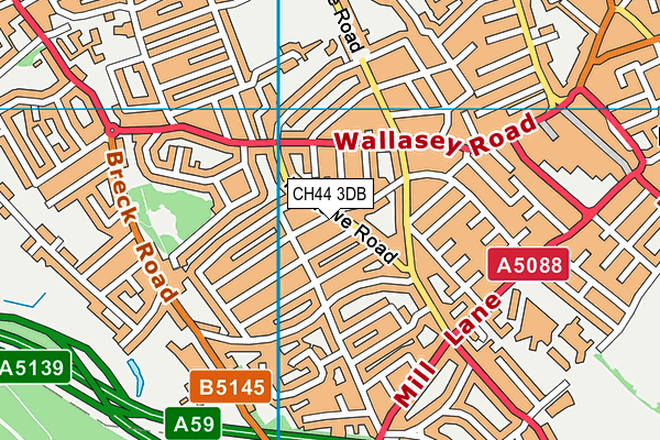 CH44 3DB map - OS VectorMap District (Ordnance Survey)