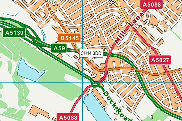 CH44 3DD map - OS VectorMap District (Ordnance Survey)