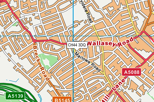 CH44 3DQ map - OS VectorMap District (Ordnance Survey)