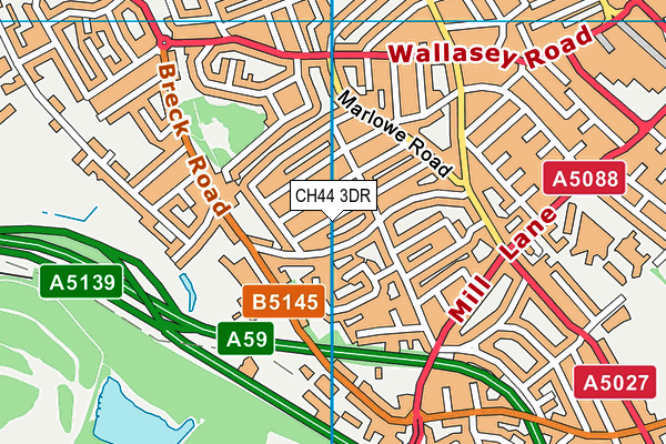 CH44 3DR map - OS VectorMap District (Ordnance Survey)