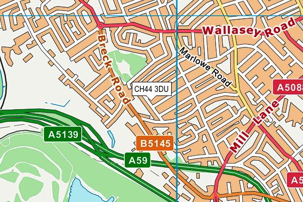 CH44 3DU map - OS VectorMap District (Ordnance Survey)