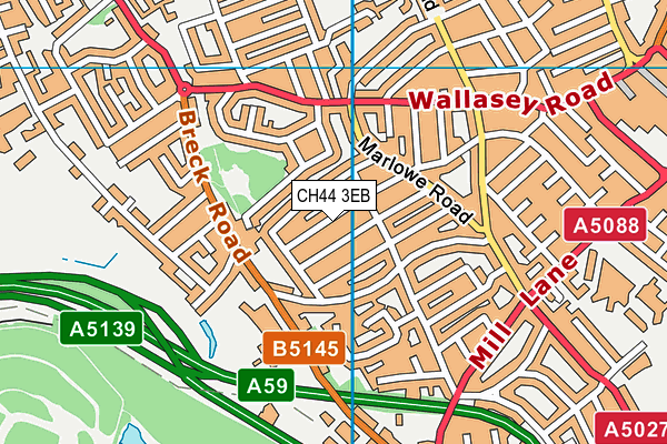 CH44 3EB map - OS VectorMap District (Ordnance Survey)