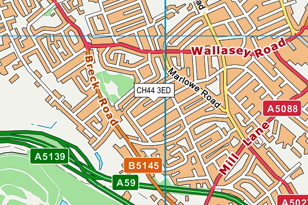 CH44 3ED map - OS VectorMap District (Ordnance Survey)