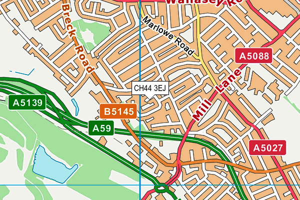 CH44 3EJ map - OS VectorMap District (Ordnance Survey)