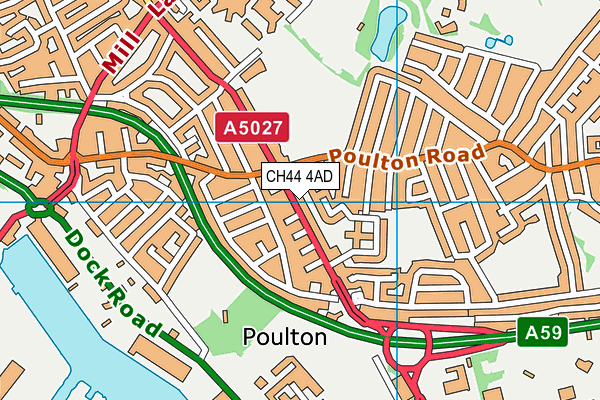 CH44 4AD map - OS VectorMap District (Ordnance Survey)