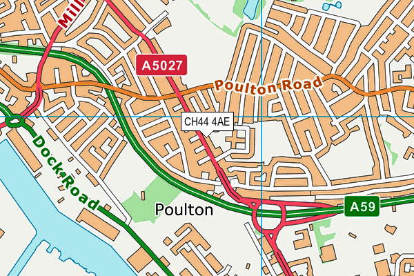 CH44 4AE map - OS VectorMap District (Ordnance Survey)