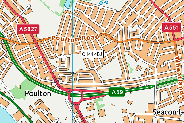 CH44 4BJ map - OS VectorMap District (Ordnance Survey)