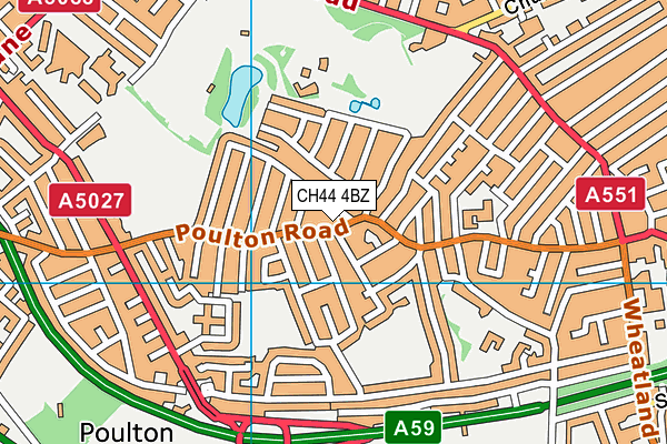 CH44 4BZ map - OS VectorMap District (Ordnance Survey)