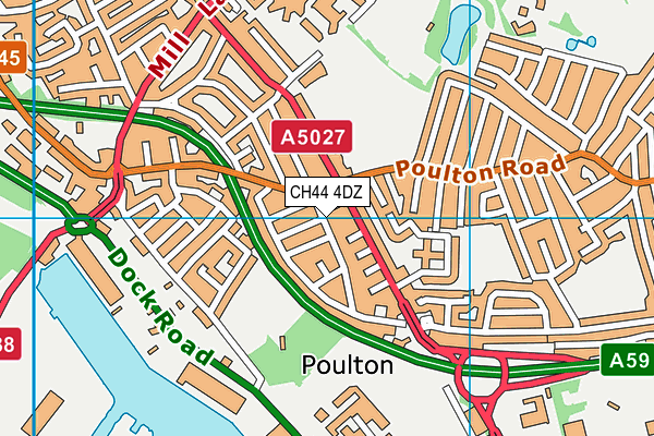 CH44 4DZ map - OS VectorMap District (Ordnance Survey)