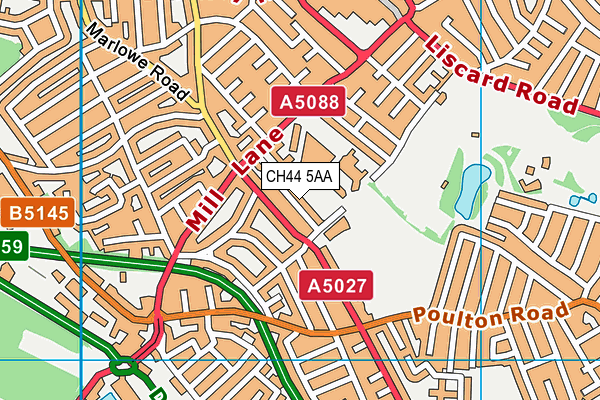 CH44 5AA map - OS VectorMap District (Ordnance Survey)