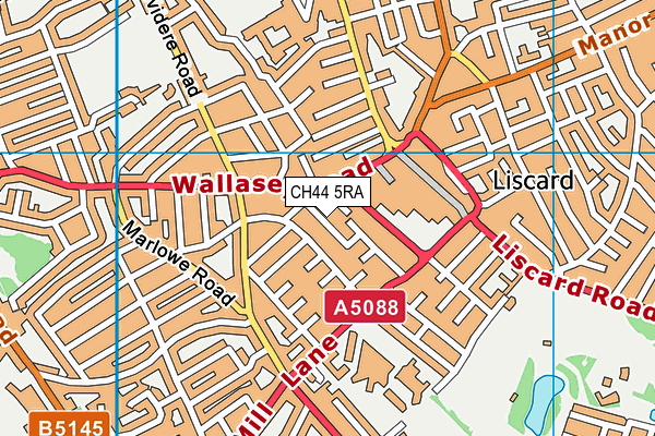 CH44 5RA map - OS VectorMap District (Ordnance Survey)