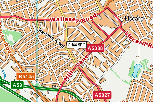 CH44 5RG map - OS VectorMap District (Ordnance Survey)