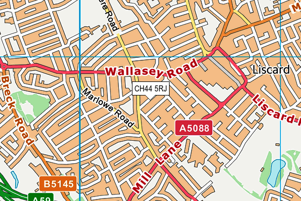 CH44 5RJ map - OS VectorMap District (Ordnance Survey)