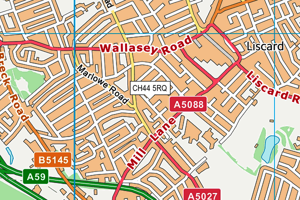 CH44 5RQ map - OS VectorMap District (Ordnance Survey)