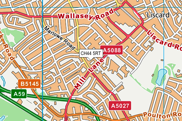 CH44 5RT map - OS VectorMap District (Ordnance Survey)