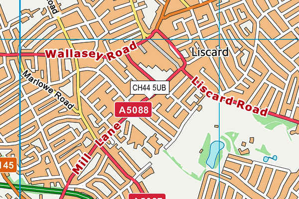 CH44 5UB map - OS VectorMap District (Ordnance Survey)