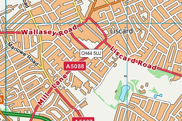 CH44 5UJ map - OS VectorMap District (Ordnance Survey)