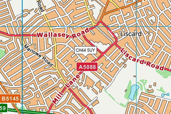 CH44 5UY map - OS VectorMap District (Ordnance Survey)