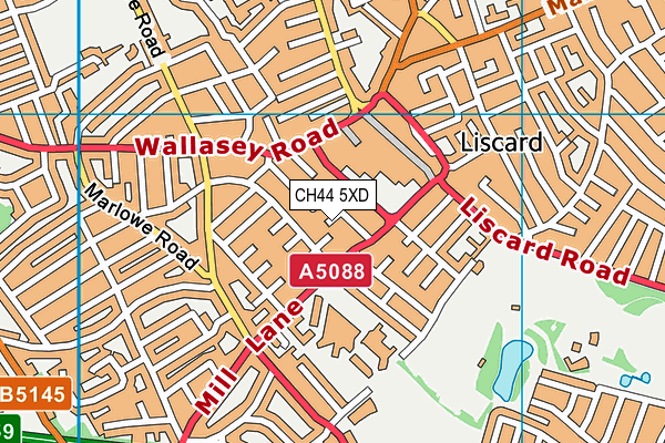 CH44 5XD map - OS VectorMap District (Ordnance Survey)