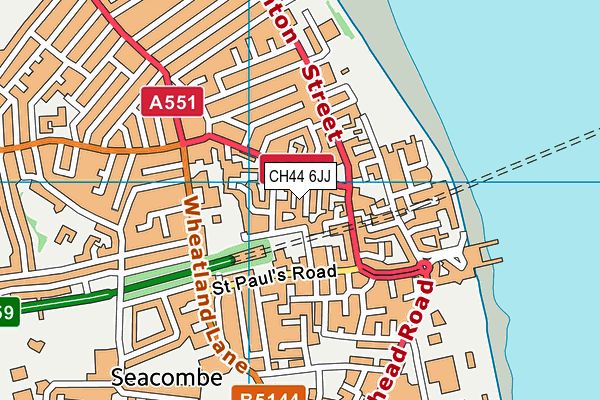 CH44 6JJ map - OS VectorMap District (Ordnance Survey)