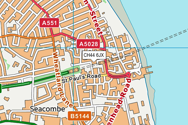 CH44 6JX map - OS VectorMap District (Ordnance Survey)