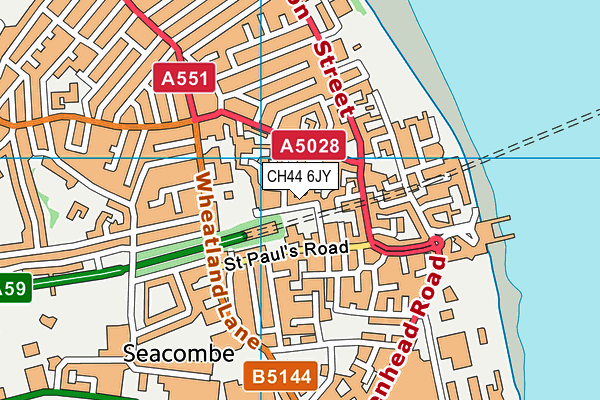 CH44 6JY map - OS VectorMap District (Ordnance Survey)