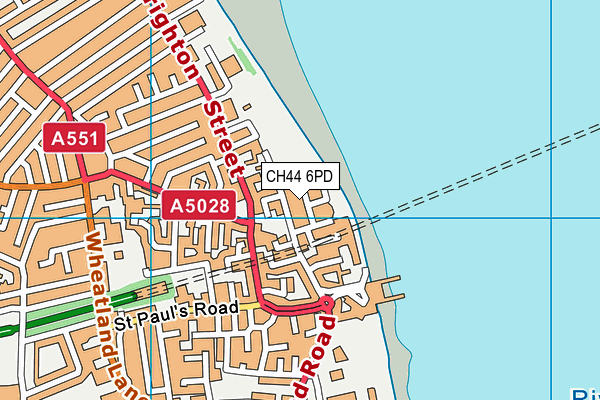 CH44 6PD map - OS VectorMap District (Ordnance Survey)