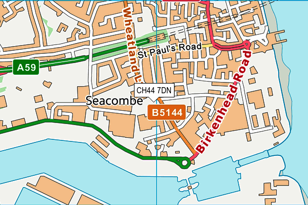 CH44 7DN map - OS VectorMap District (Ordnance Survey)