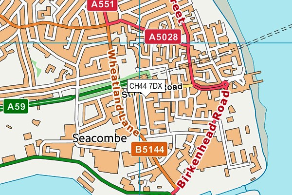 CH44 7DX map - OS VectorMap District (Ordnance Survey)