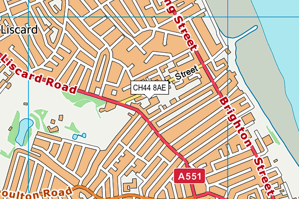 CH44 8AE map - OS VectorMap District (Ordnance Survey)