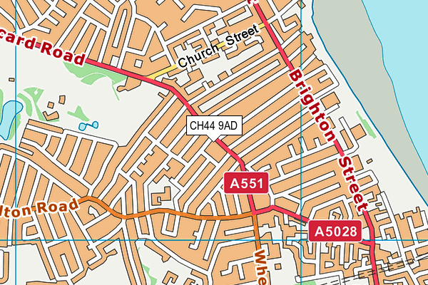 CH44 9AD map - OS VectorMap District (Ordnance Survey)