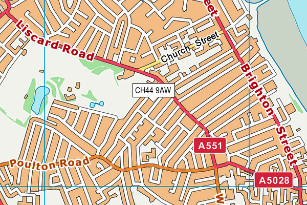 CH44 9AW map - OS VectorMap District (Ordnance Survey)