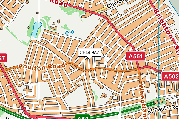 CH44 9AZ map - OS VectorMap District (Ordnance Survey)