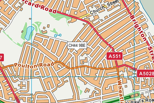 CH44 9BE map - OS VectorMap District (Ordnance Survey)