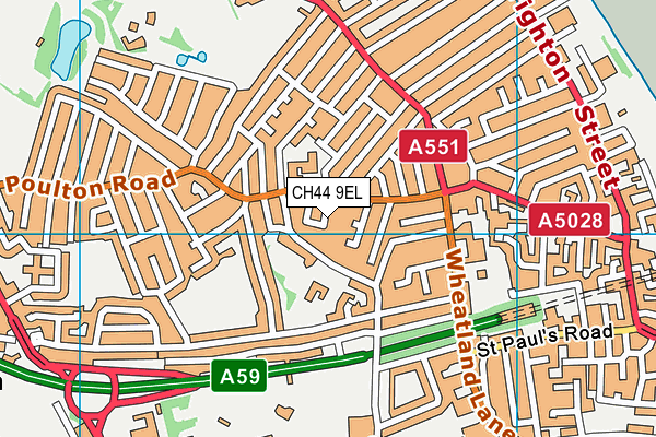 CH44 9EL map - OS VectorMap District (Ordnance Survey)