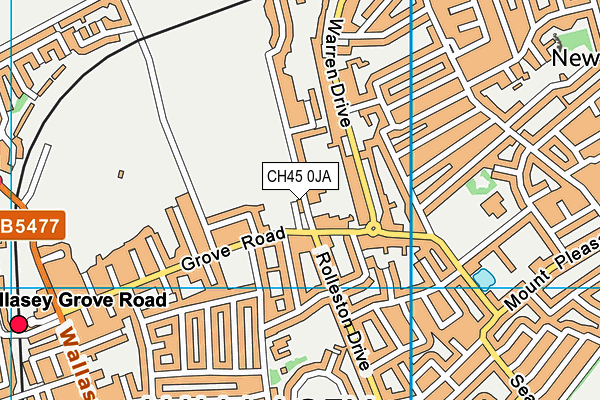 CH45 0JA map - OS VectorMap District (Ordnance Survey)