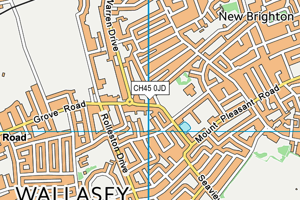 CH45 0JD map - OS VectorMap District (Ordnance Survey)