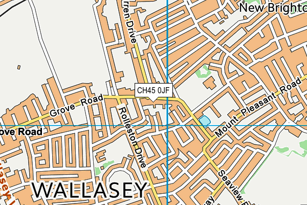 CH45 0JF map - OS VectorMap District (Ordnance Survey)