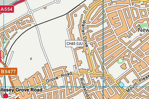 CH45 0JU map - OS VectorMap District (Ordnance Survey)