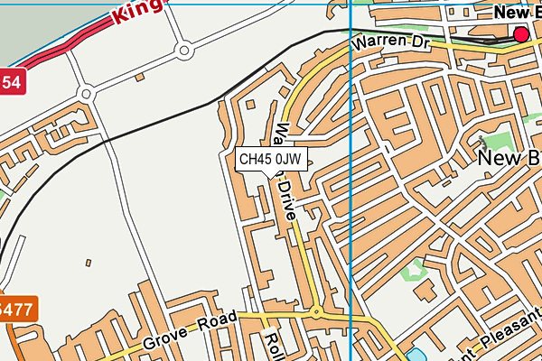 CH45 0JW map - OS VectorMap District (Ordnance Survey)