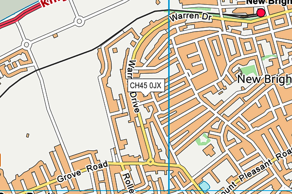 CH45 0JX map - OS VectorMap District (Ordnance Survey)
