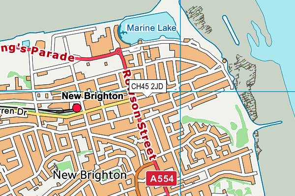 CH45 2JD map - OS VectorMap District (Ordnance Survey)